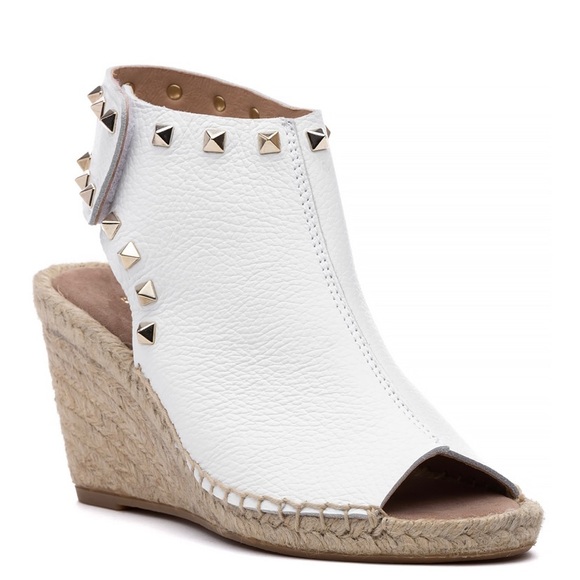 275 Central white espadrille wedge with Rockstuds - Picture 1 of 11